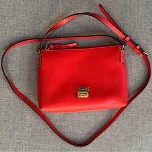 Vintage Dooney & Bourke Red Leather Crossbody Bag